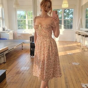 Floral Milkmaid Dress with Pockets